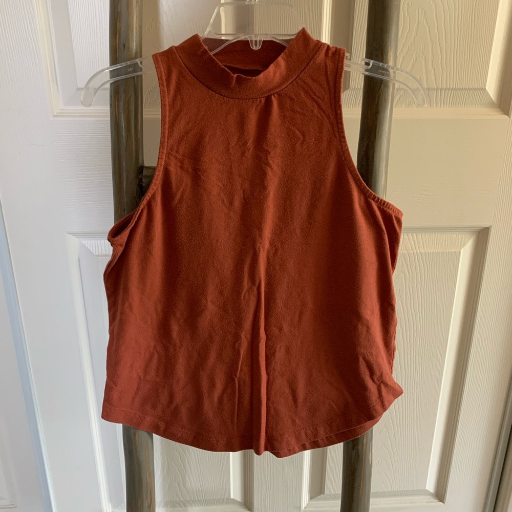 Orange Madewell Mockneck Tank
